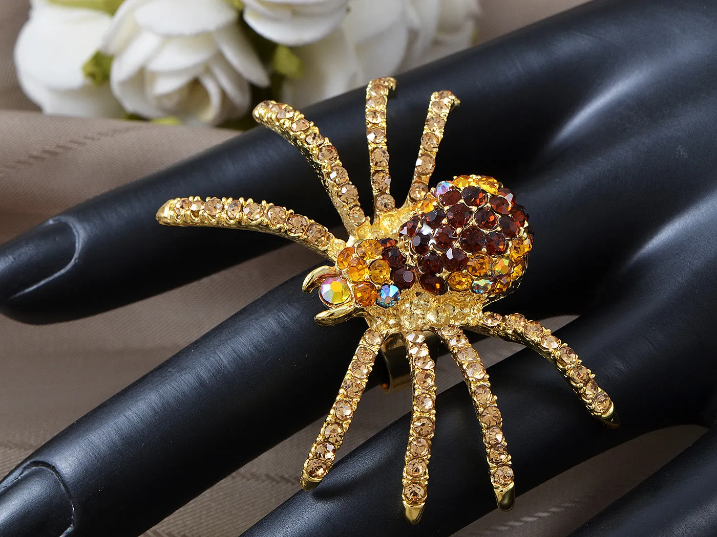 Topaz Czech Spider Long Legged Light Smoked Ring sold by Anna-Kaci product image thumbnail 2
