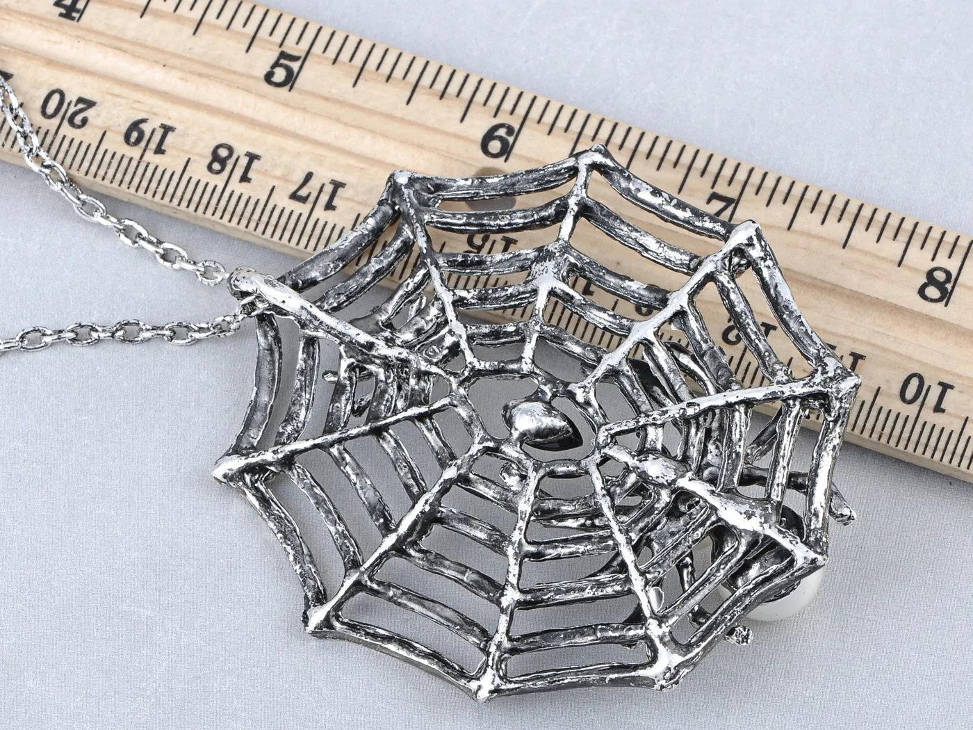 Charlotte's Spidey Web Bead Spider Long Pendant Necklace sold by Anna-Kaci product image thumbnail 3