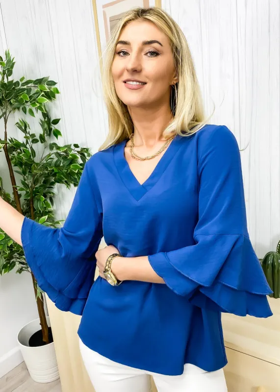 Tiered Ruffle Sleeve Blouse sold by Anna-Kaci