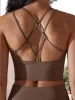 Tight Fitting Seamless Cross Strapped Sport Yoga Bra sold by Anna-Kaci