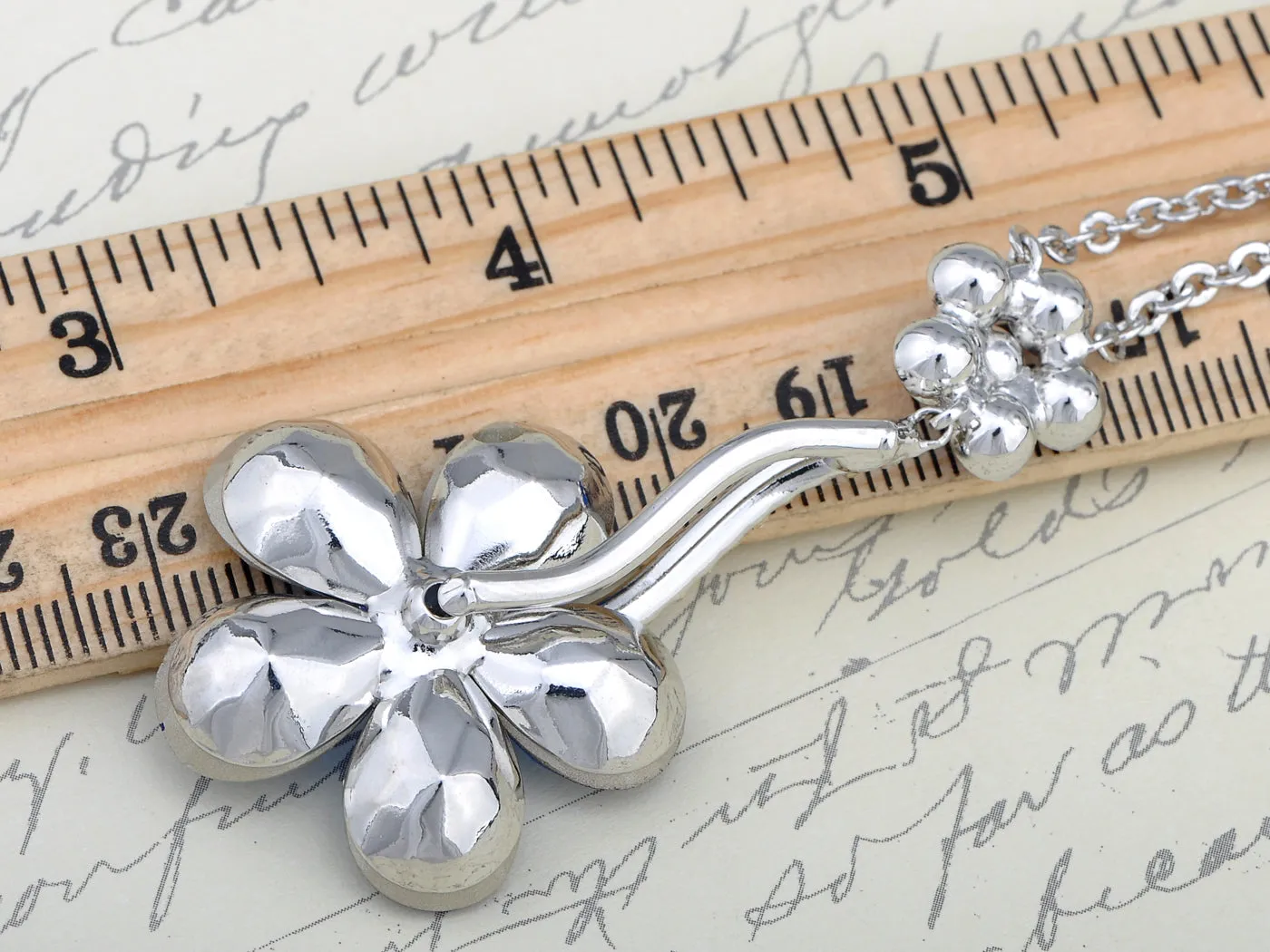 Swarovski Crystal Sapphire Solo Daisy Dangling Big Flower Element Necklace sold by Anna-Kaci product image thumbnail 3