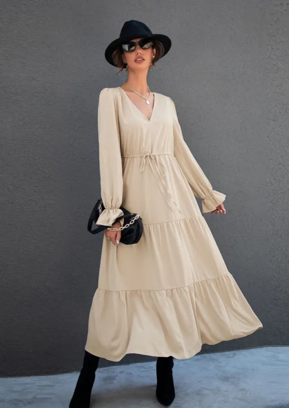 Solid Light Tiered Dress sold by Anna-Kaci