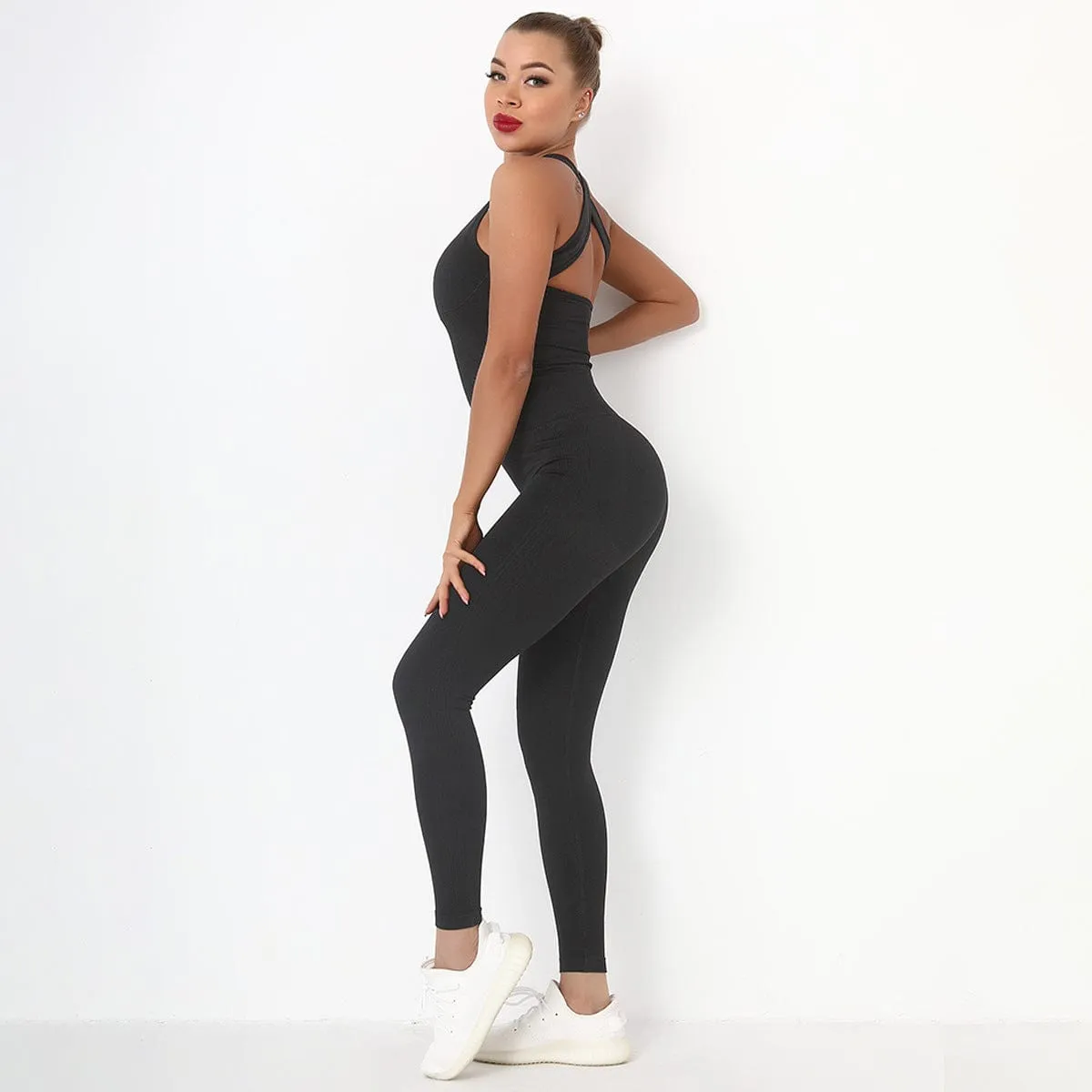 Crisscross Jumpsuit Onesie sold by Anna-Kaci product image thumbnail 3