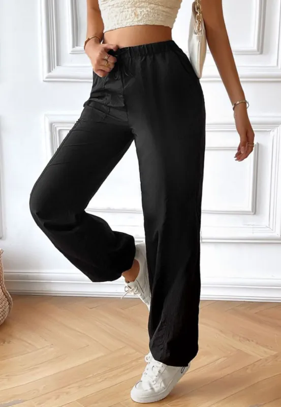 Drawstring Cord Elastic Waist Jogger Pants sold by Anna-Kaci
