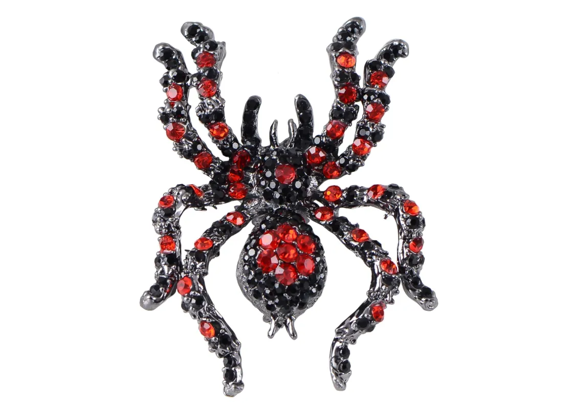 Alilang Black Crystal Rhinestone Spider Brooch Pin Halloween Decoration and Cosplay Accessory Jewelry made by Anna-Kaci