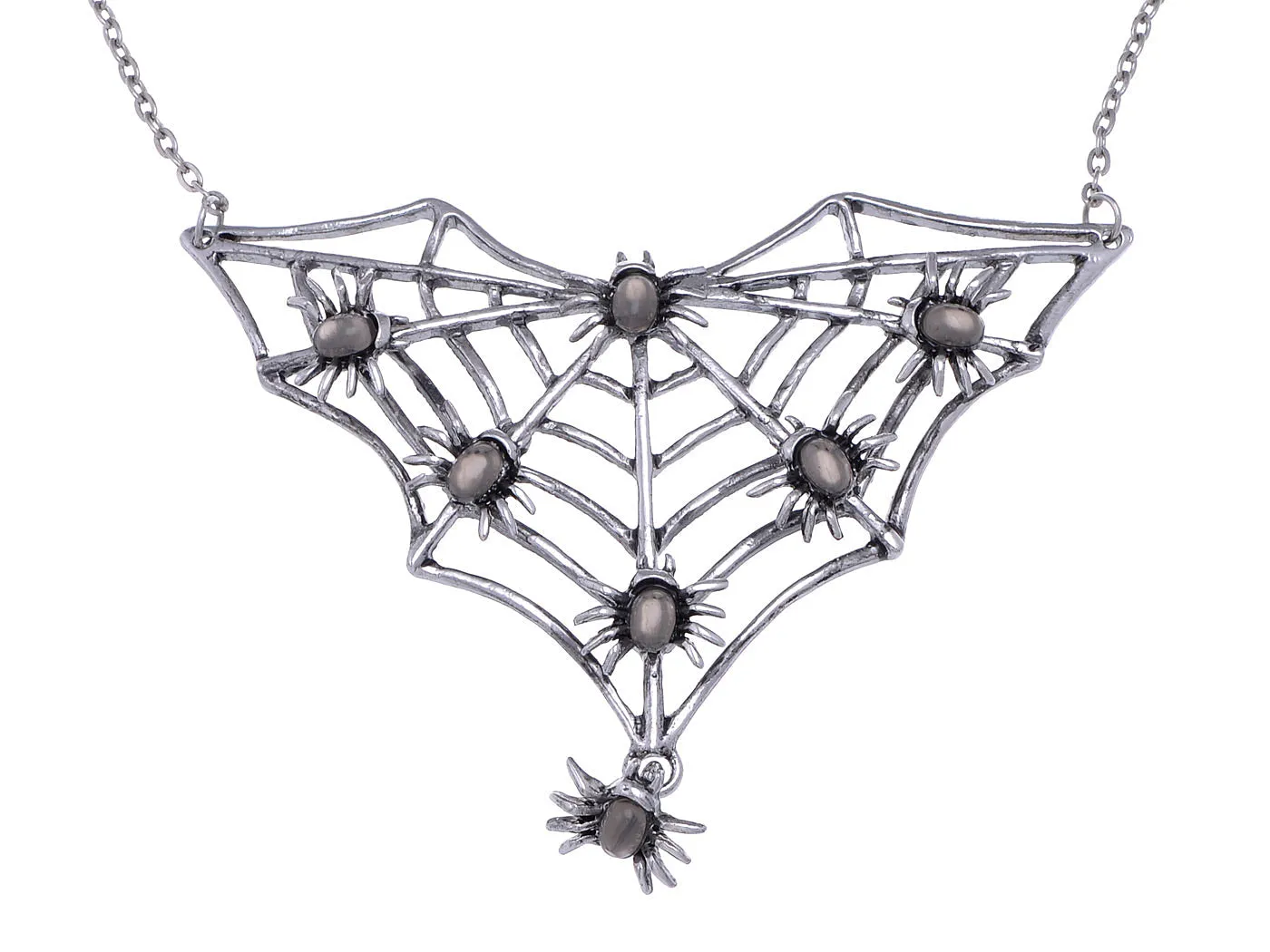 Gun Halloween Creepy Spider Web Bug Cutout Pendant Necklace sold by Anna-Kaci