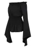 Long Sleeve Off Shoulder Peasant Shirt Gothic Renaissance Blouse Medieval Victorian Costume Boho Tops sold by Anna-Kaci