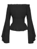 Long Sleeve Off Shoulder Peasant Shirt Gothic Renaissance Blouse Medieval Victorian Costume Boho Tops sold by Anna-Kaci