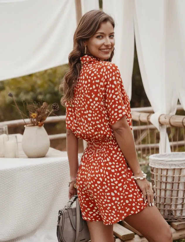 Button Collar Printed Romper sold by Anna-Kaci product image thumbnail 4