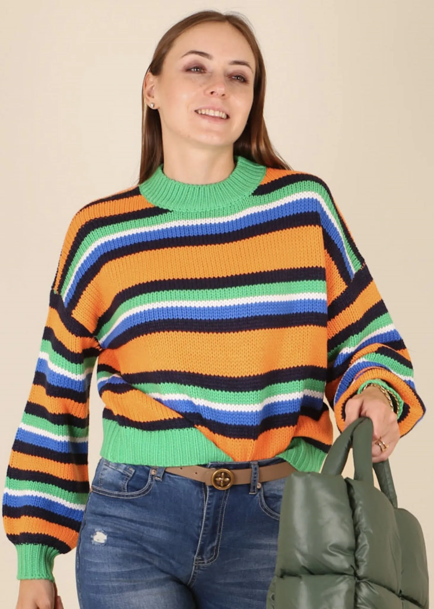 Round Neck Retro Striped Sweater sold by Anna-Kaci product image thumbnail 3