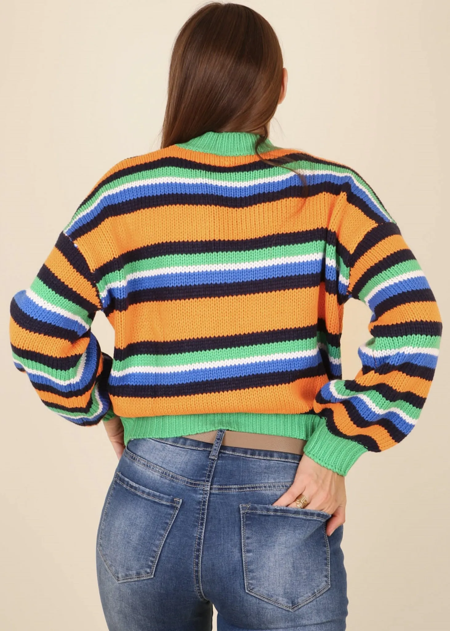 Round Neck Retro Striped Sweater sold by Anna-Kaci product image thumbnail 5