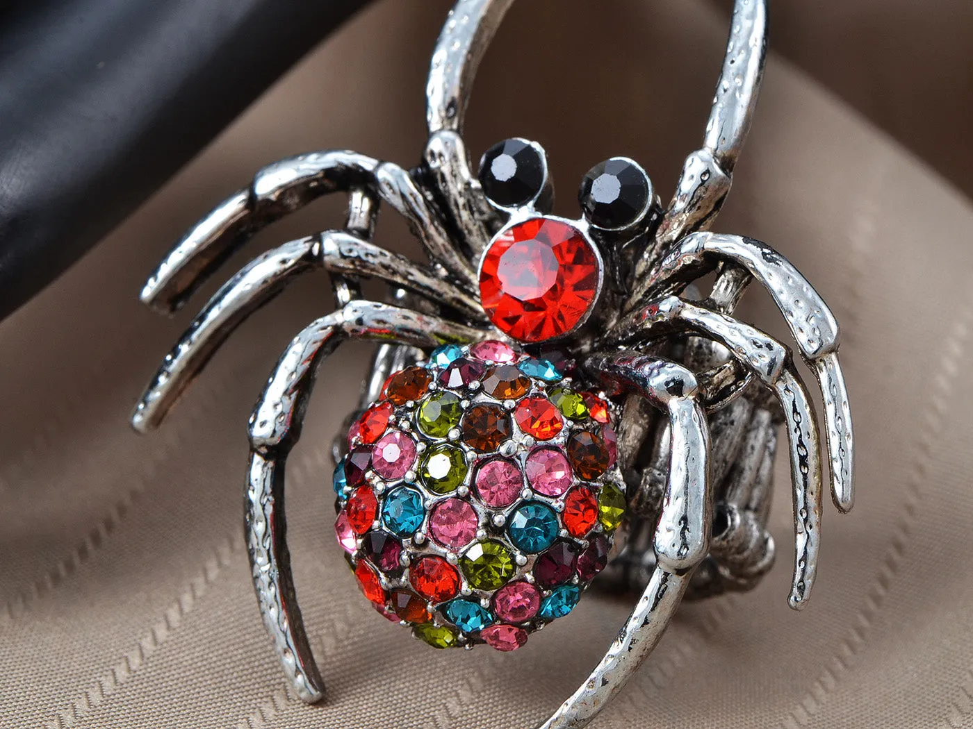 Colorful Poisonous Silver Widow Tarantula Spider Ring sold by Anna-Kaci product image thumbnail 4