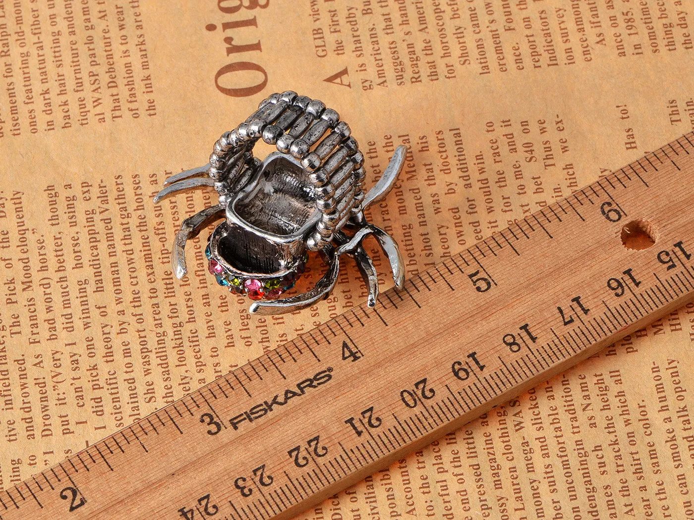 Colorful Poisonous Silver Widow Tarantula Spider Ring sold by Anna-Kaci product image thumbnail 3