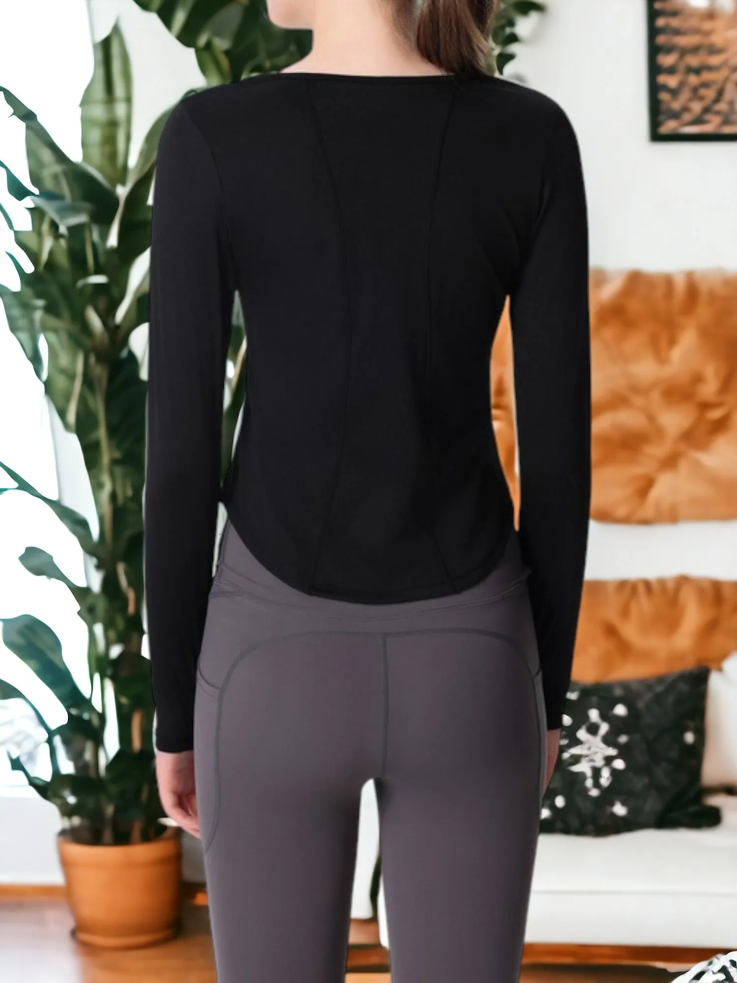 Loose Slim And Quick Drying Long Sleeved Yoga Sweatshirt sold by Anna-Kaci product image thumbnail 3