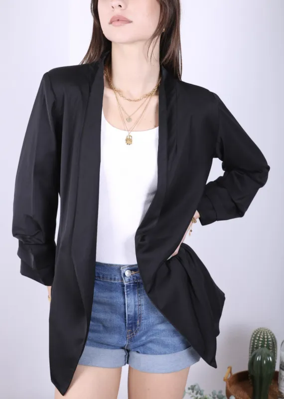 Ruched Open Front Blazer sold by Anna-Kaci