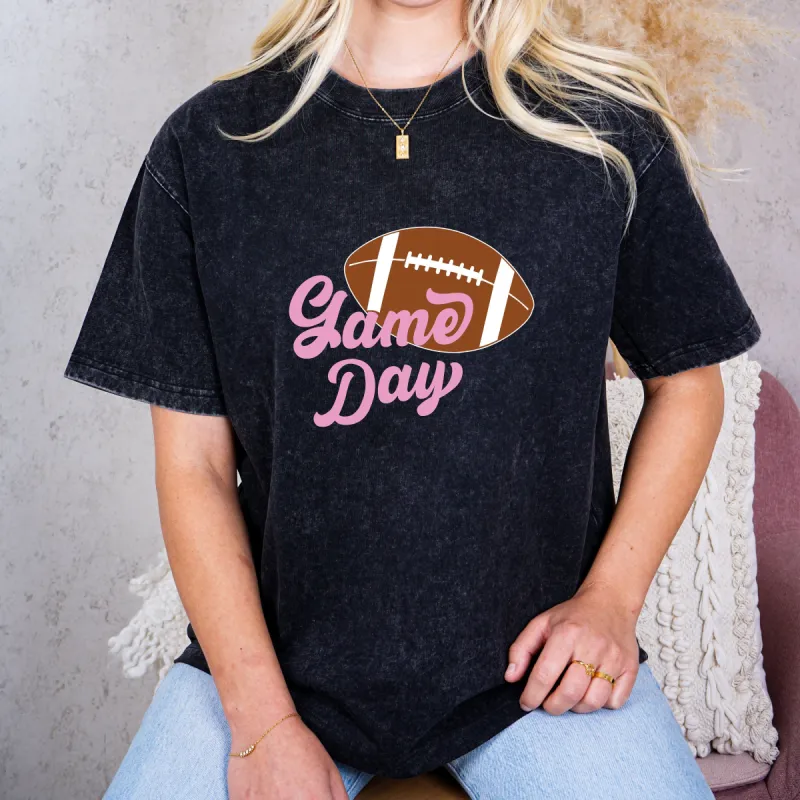 Game Day Groove Pink Font Tee - Football Backdrop, Sports Event Vibes, Tail Gate Tee, Football Tee, Sports Tee, Sports Girl sold by Anna-Kaci