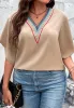 Plus Multicolor Crochet Trim V Neck Blouse sold by Anna-Kaci