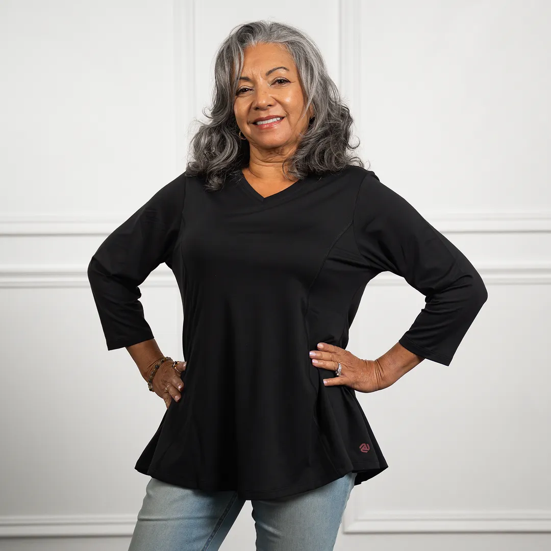 Anti-Muffin Top Flowy 3/4 Sleeve sold by Any Age Activewear product image thumbnail 4