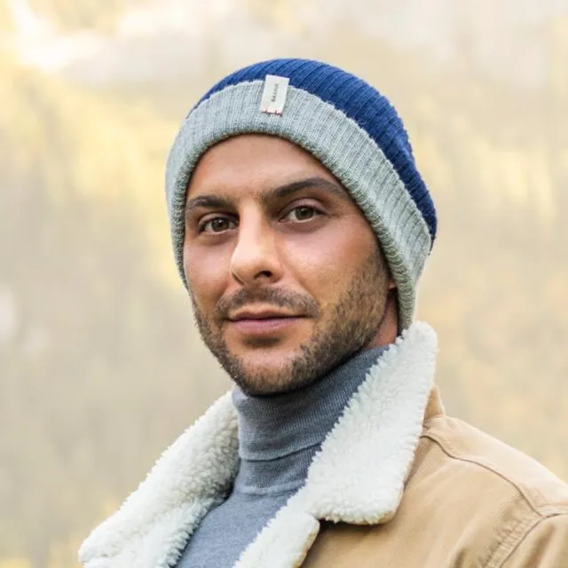 Alpaca Beanies - Reversible Marine Blue sold by Baabuk product image thumbnail 2