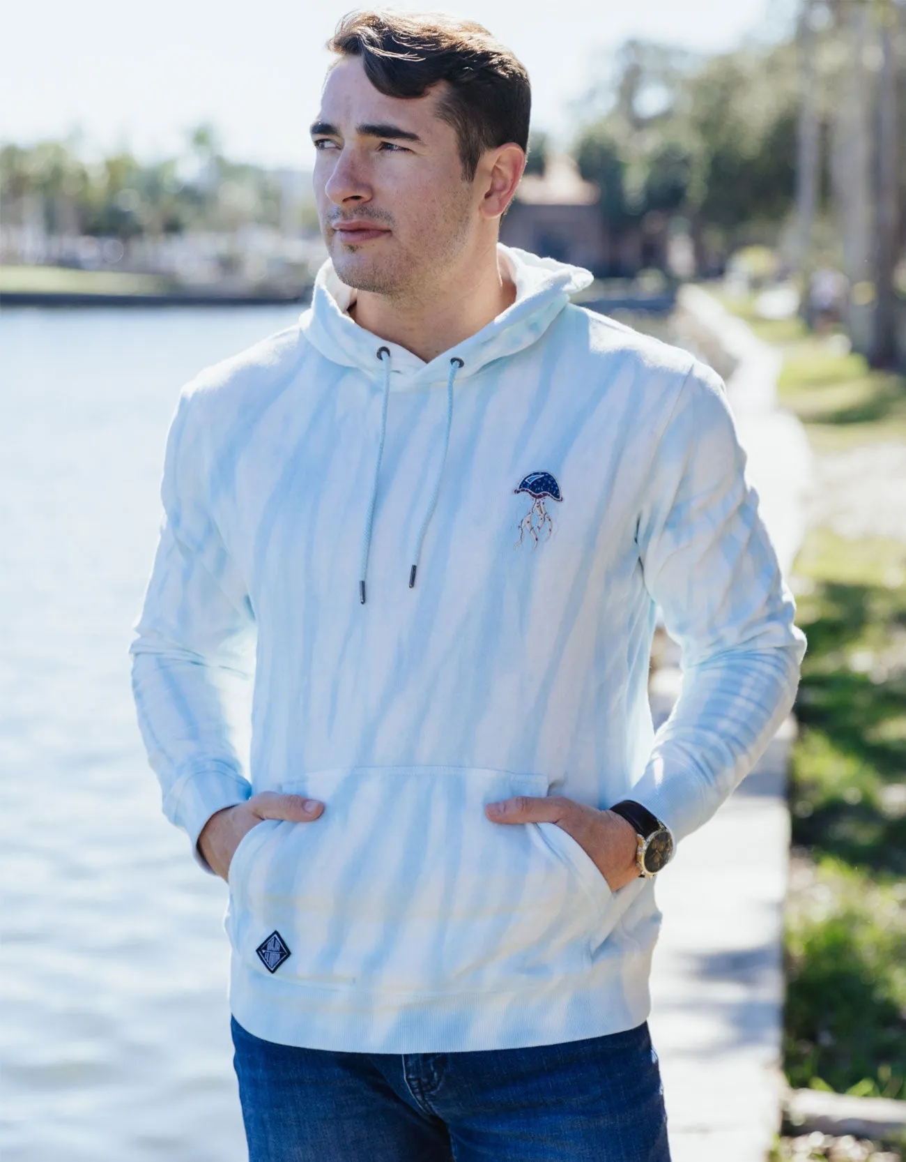 JELLYFISH ORGANIC COTTON HOODIE - TIE DYE sold by Baja Llama product image thumbnail 4