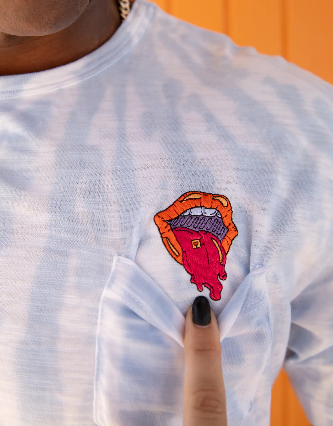 KISS TIE DYE - SLUB PIMA POCKET TEE sold by Baja Llama product image thumbnail 4