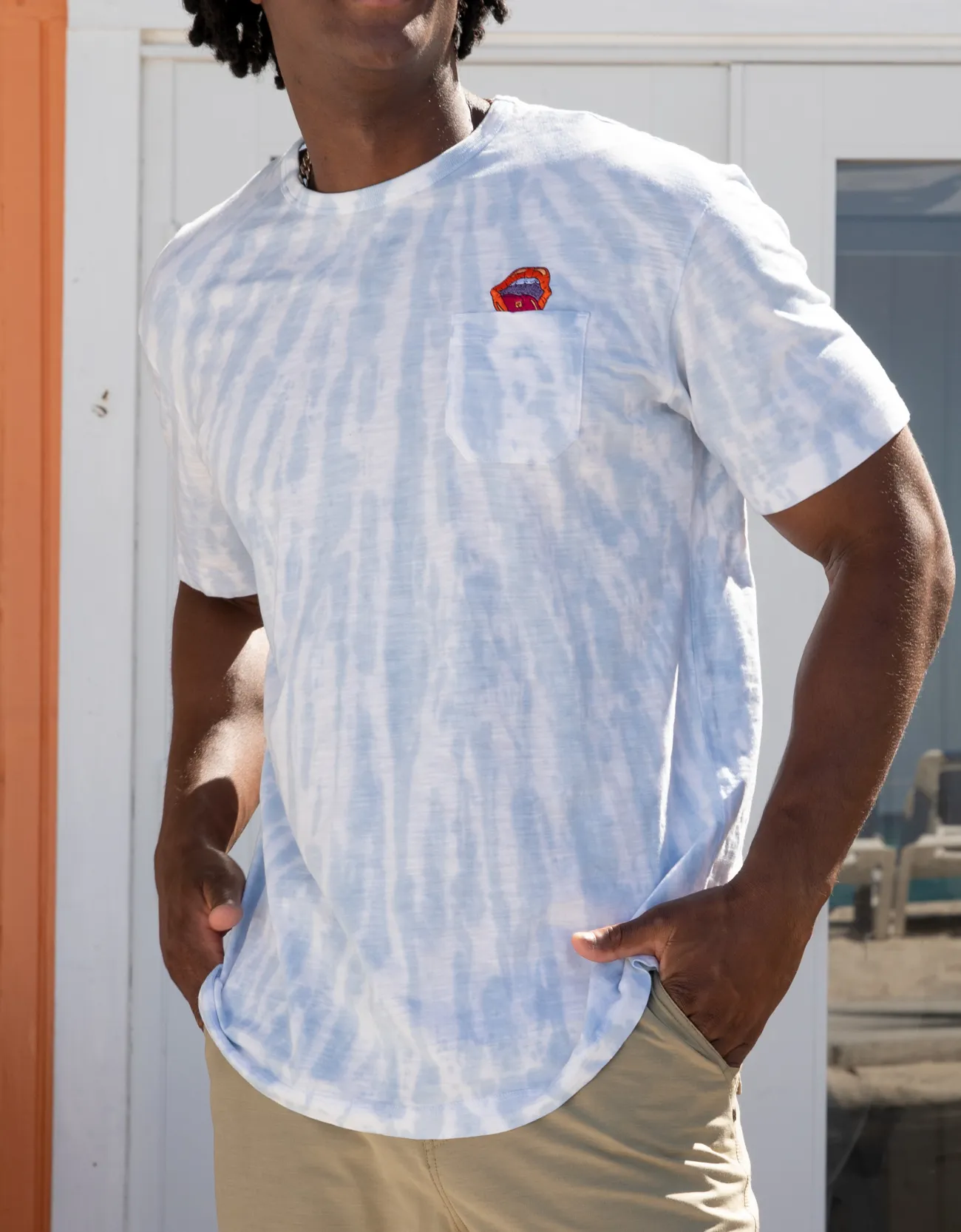 KISS TIE DYE - SLUB PIMA POCKET TEE sold by Baja Llama product image thumbnail 3