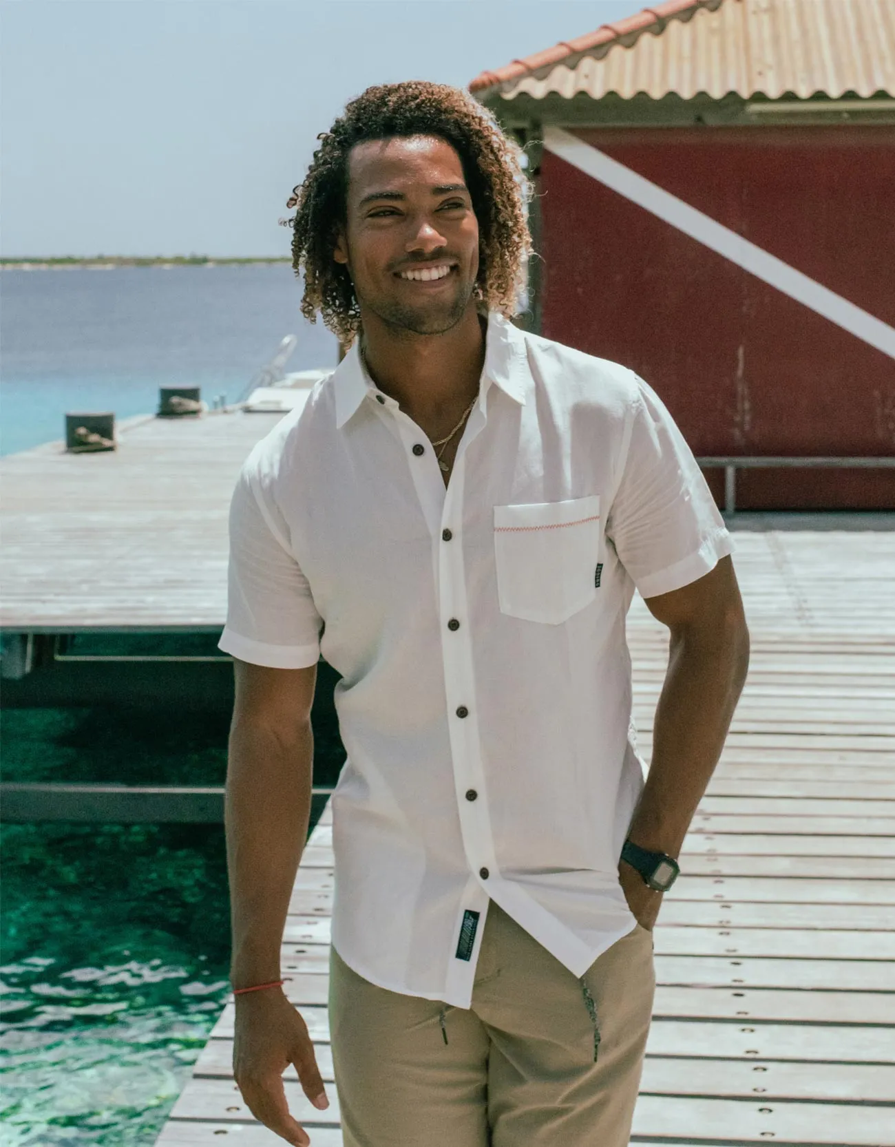 SUGAR PALM BUTTON UP - SLIM (FINAL SALE) sold by Baja Llama product image thumbnail 2