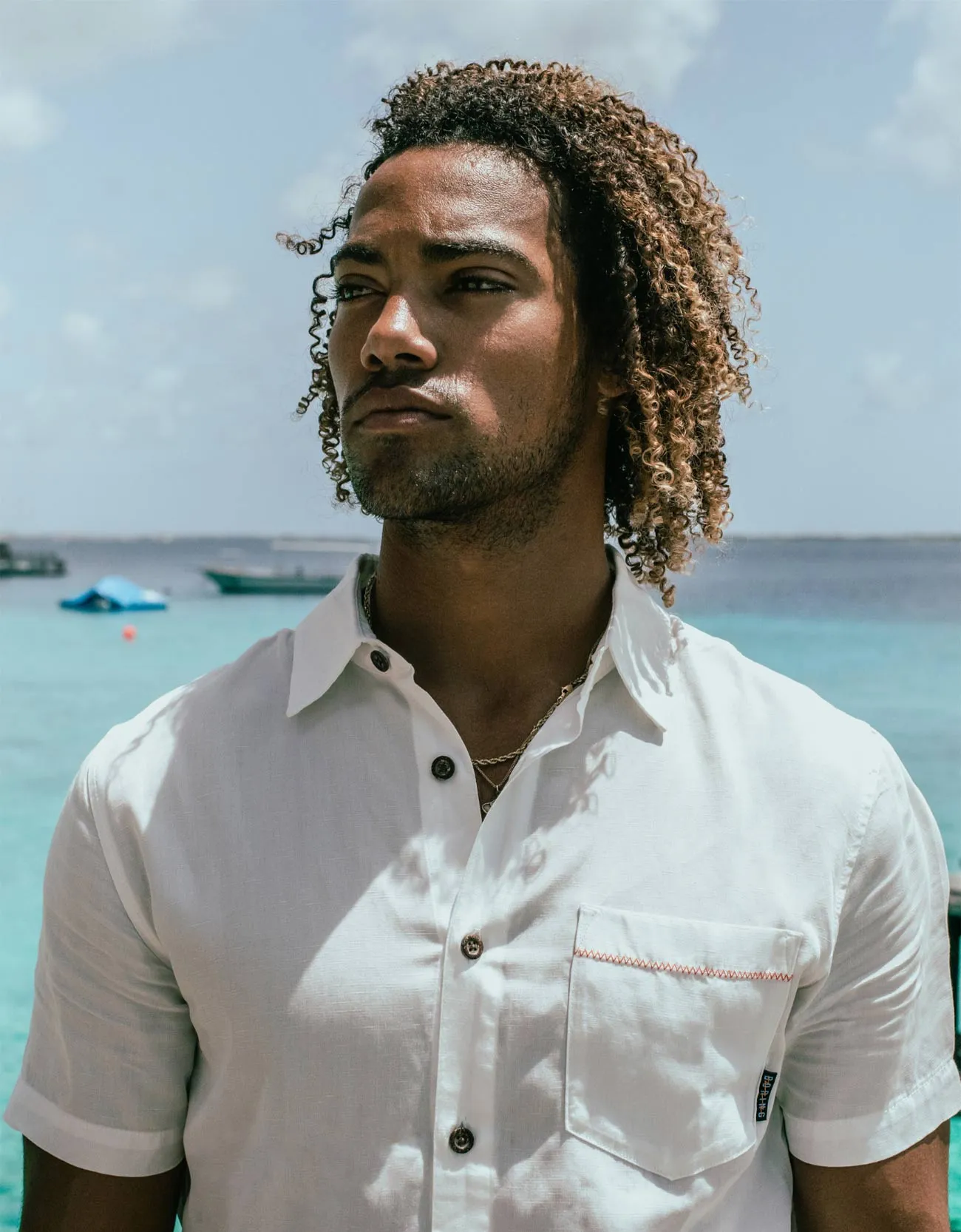 SUGAR PALM BUTTON UP - SLIM (FINAL SALE) sold by Baja Llama product image thumbnail 3