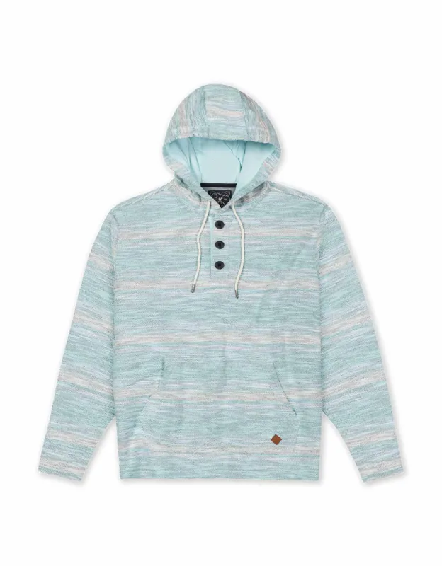 BLUE PAAMUL PONCHO - MID WEIGHT FRENCH TERRY STRIPED PONCHO sold by Baja Llama