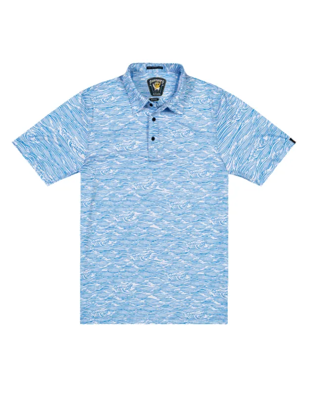 ROLL TIDES - BLUE SWINGERS PERFORMANCE POLO sold by Baja Llama