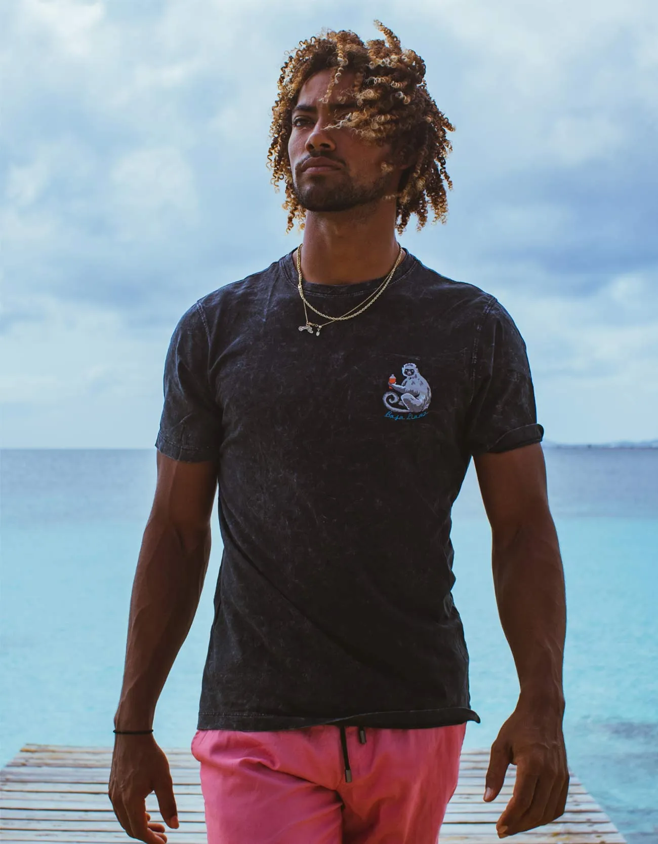 THE BORING TAGLINE - BLACK PRIMO GRAPHIC TEE sold by Baja Llama product image thumbnail 3