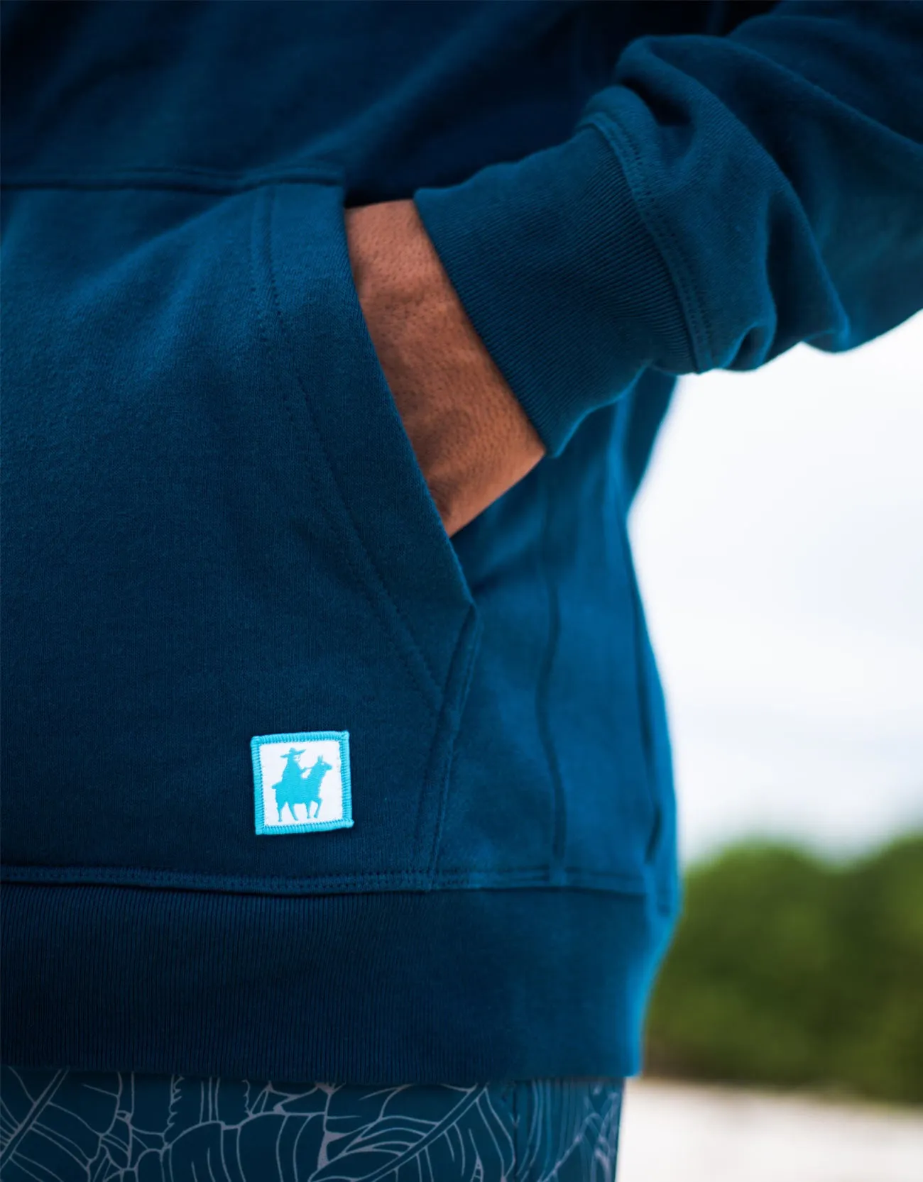 BAIKAL ORGANIC ZIP HOODIE - BLUE sold by Baja Llama product image thumbnail 5