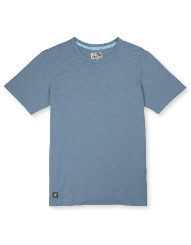 SOLID STEEL BLUE - SLUB PIMA TEE sold by Baja Llama