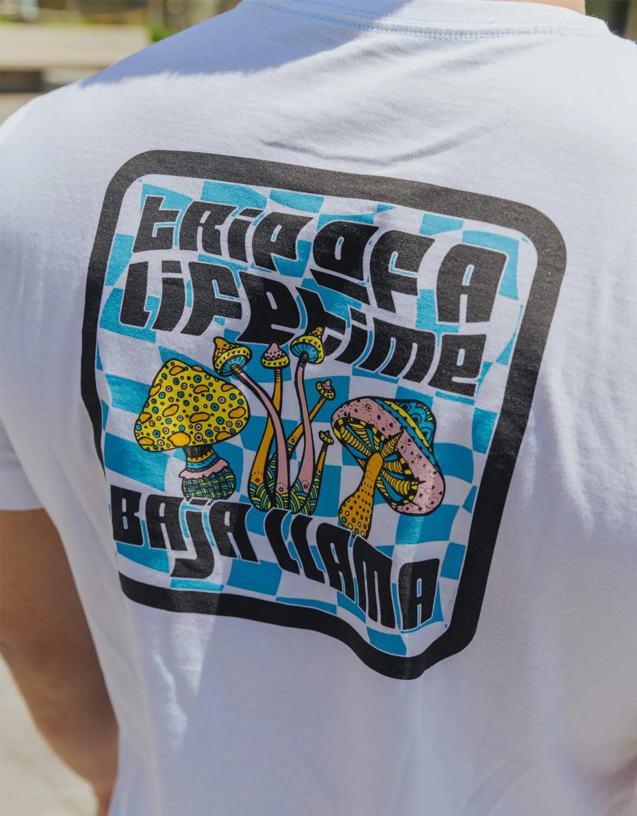 A TRIP OF A LIFETIME - WHITE PRIMO GRAPHIC TEE sold by Baja Llama product image thumbnail 3