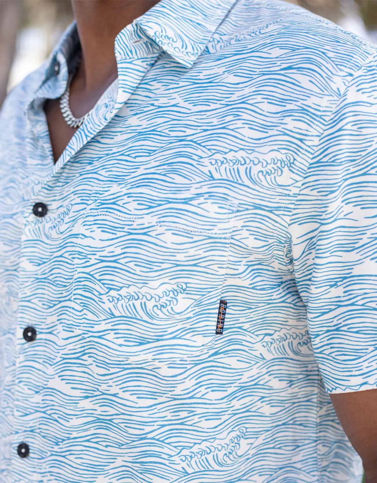 ROLL TIDES - LIGHT BLUE 7-SEAS™ BUTTON UP sold by Baja Llama product image thumbnail 2
