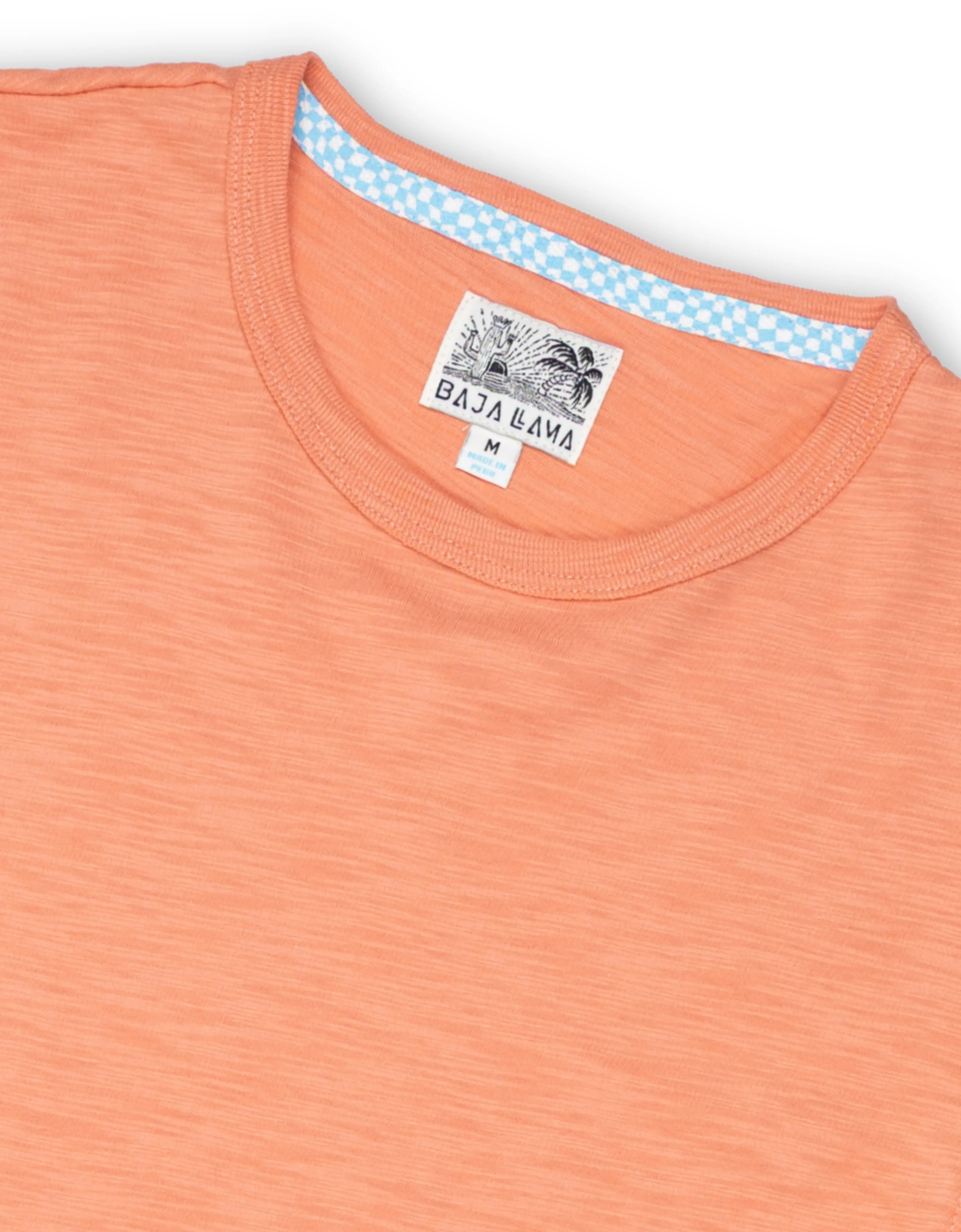 SOLID BURNT CORAL - SLUB PIMA TEE sold by Baja Llama product image thumbnail 3