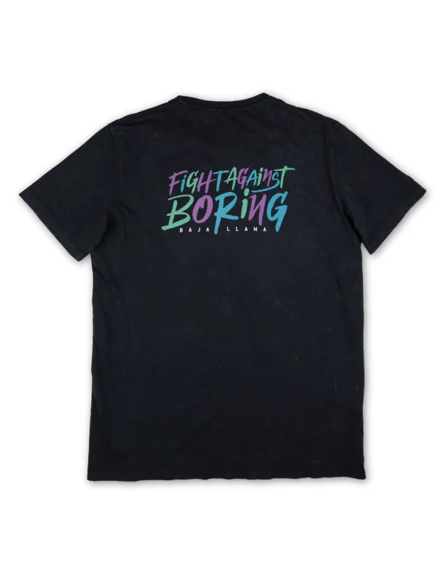 FIGHT AGAINST BORING RETRO BLACK - PRIMO GRAPHIC TEE sold by Baja Llama