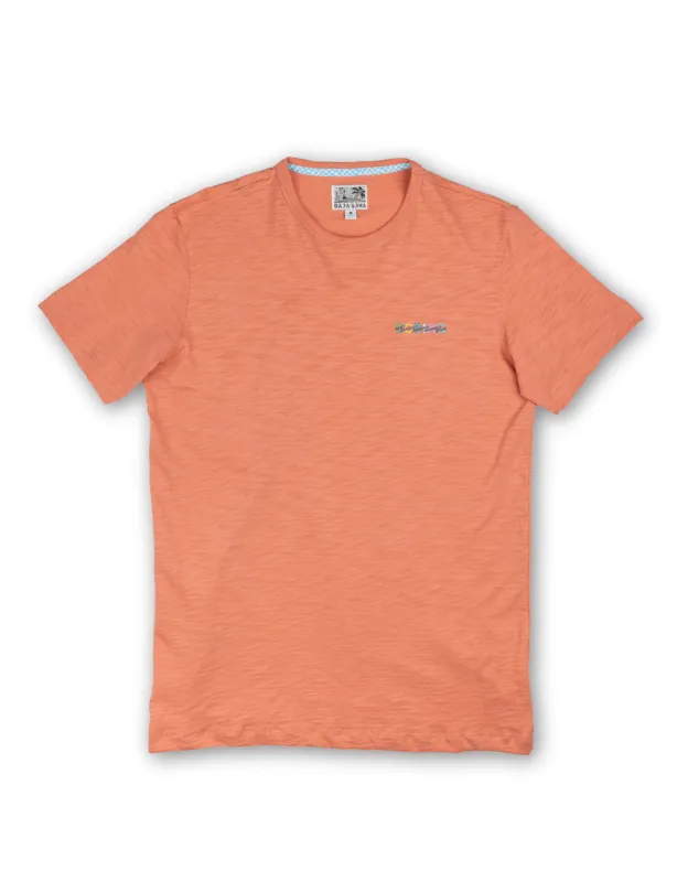 BORING EMBROIDERY - CORAL SLUB PIMA TEE sold by Baja Llama