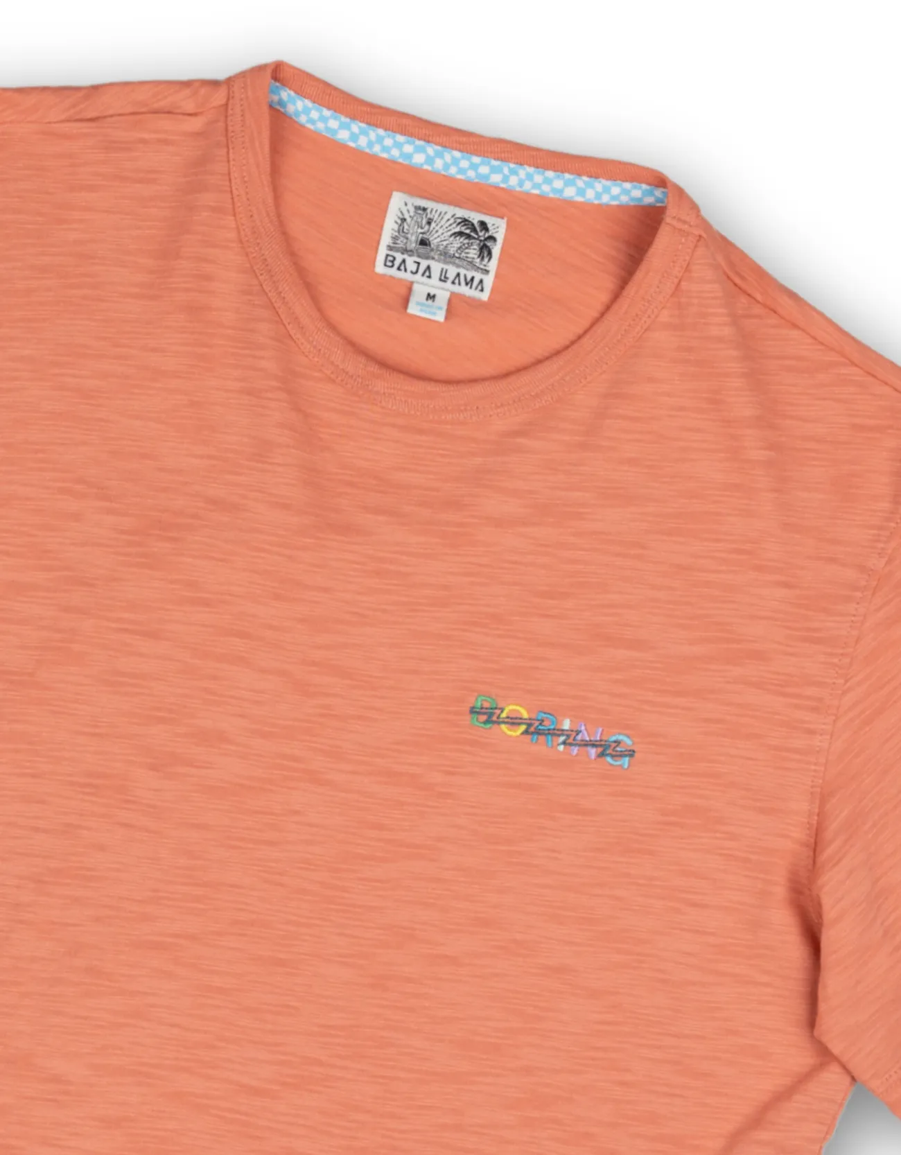 BORING EMBROIDERY - CORAL SLUB PIMA TEE sold by Baja Llama product image thumbnail 2
