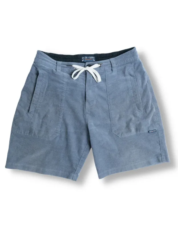 ARROYO 7" INSEAM STRETCH CORDUROY WALKSHORTS - STEEL BLUE sold by Baja Llama
