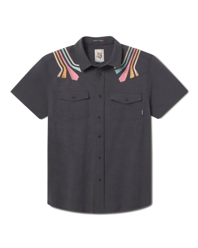 RETRO RAYS BLACK - DISSIDENT WESTERN FRONT SNAP BUTTON UP sold by Baja Llama
