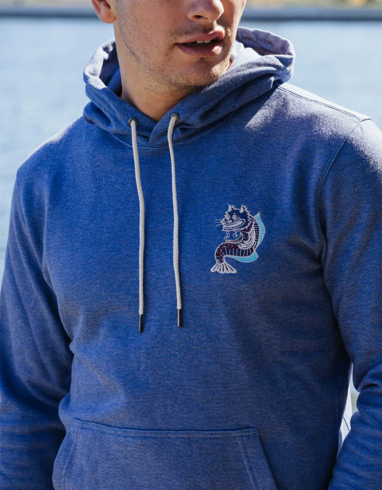 CATFISHED ORGANIC COTTON HOODIE - BLUE sold by Baja Llama product image thumbnail 4