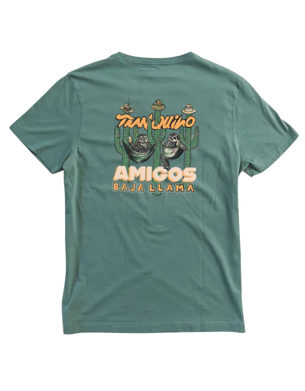 TRANQUILO AMIGOS - GREEN PRIMO FINAL SALE GRAPHIC TEE sold by Baja Llama