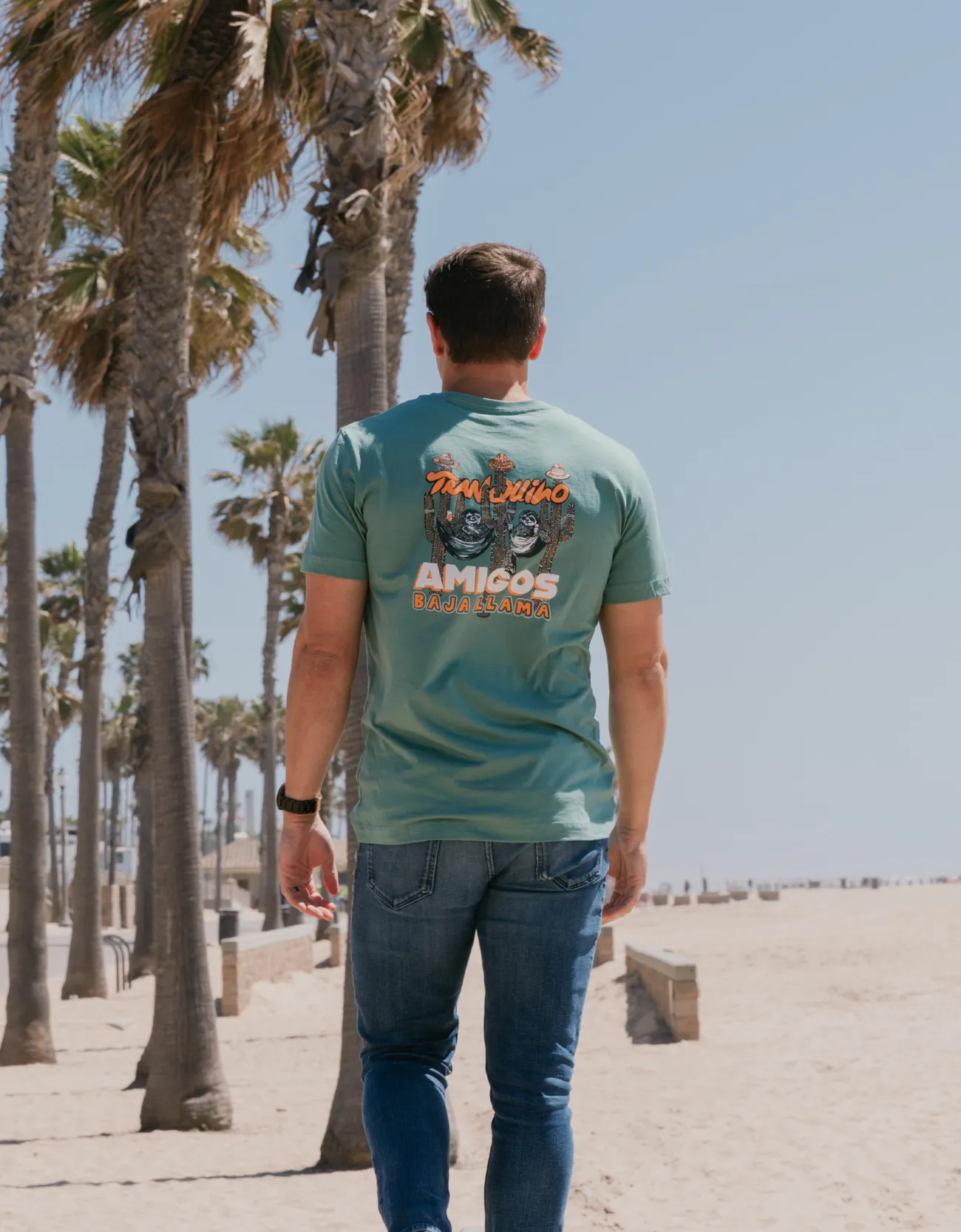 TRANQUILO AMIGOS - GREEN PRIMO FINAL SALE GRAPHIC TEE sold by Baja Llama product image thumbnail 2