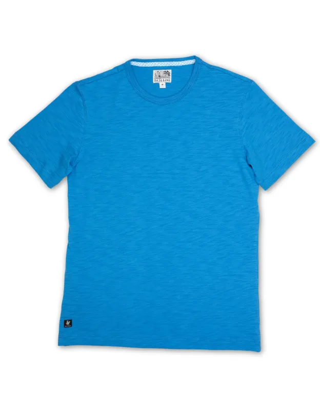 SOLID BLUE - FINAL SALE SLUB PIMA TEE sold by Baja Llama
