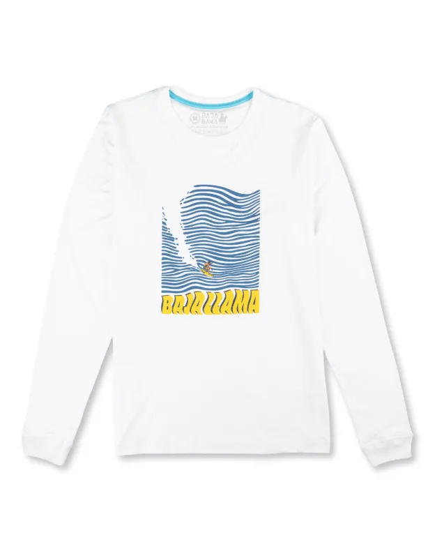 100 FOOT WAVE - LONG SLEEVE PRIMO FINAL SALE GRAPHIC TEE sold by Baja Llama