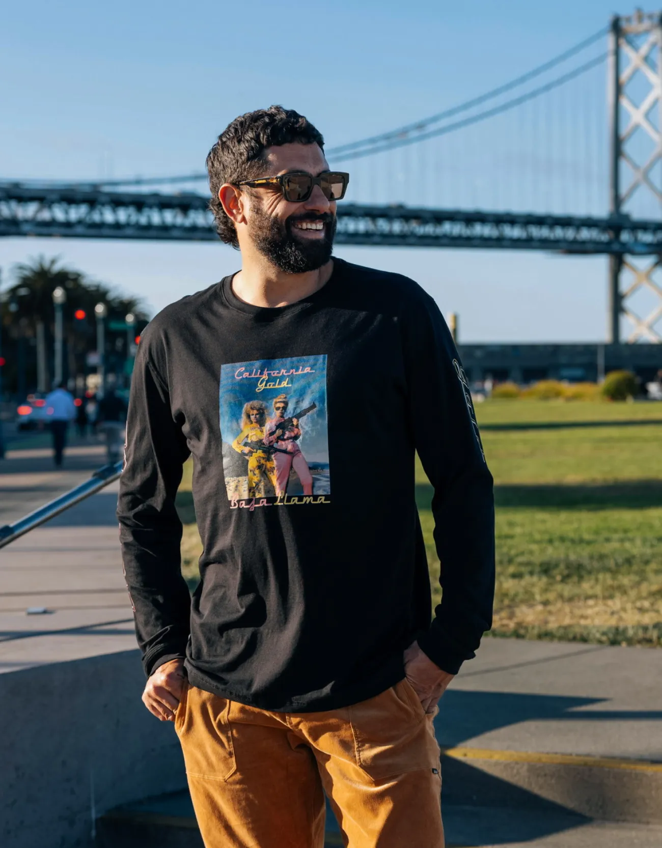 CALIFORNIA GOLD - LONG SLEEVE PRIMO FINAL SALE GRAPHIC TEE sold by Baja Llama product image thumbnail 2