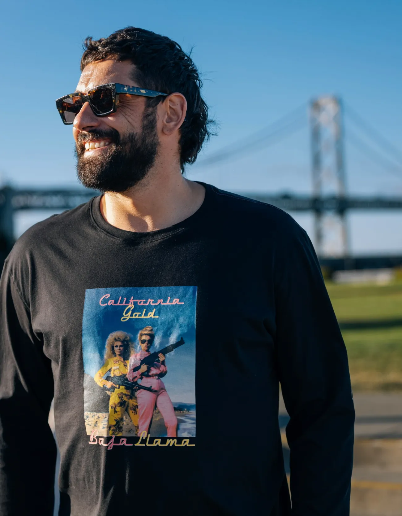 CALIFORNIA GOLD - LONG SLEEVE PRIMO FINAL SALE GRAPHIC TEE sold by Baja Llama product image thumbnail 3