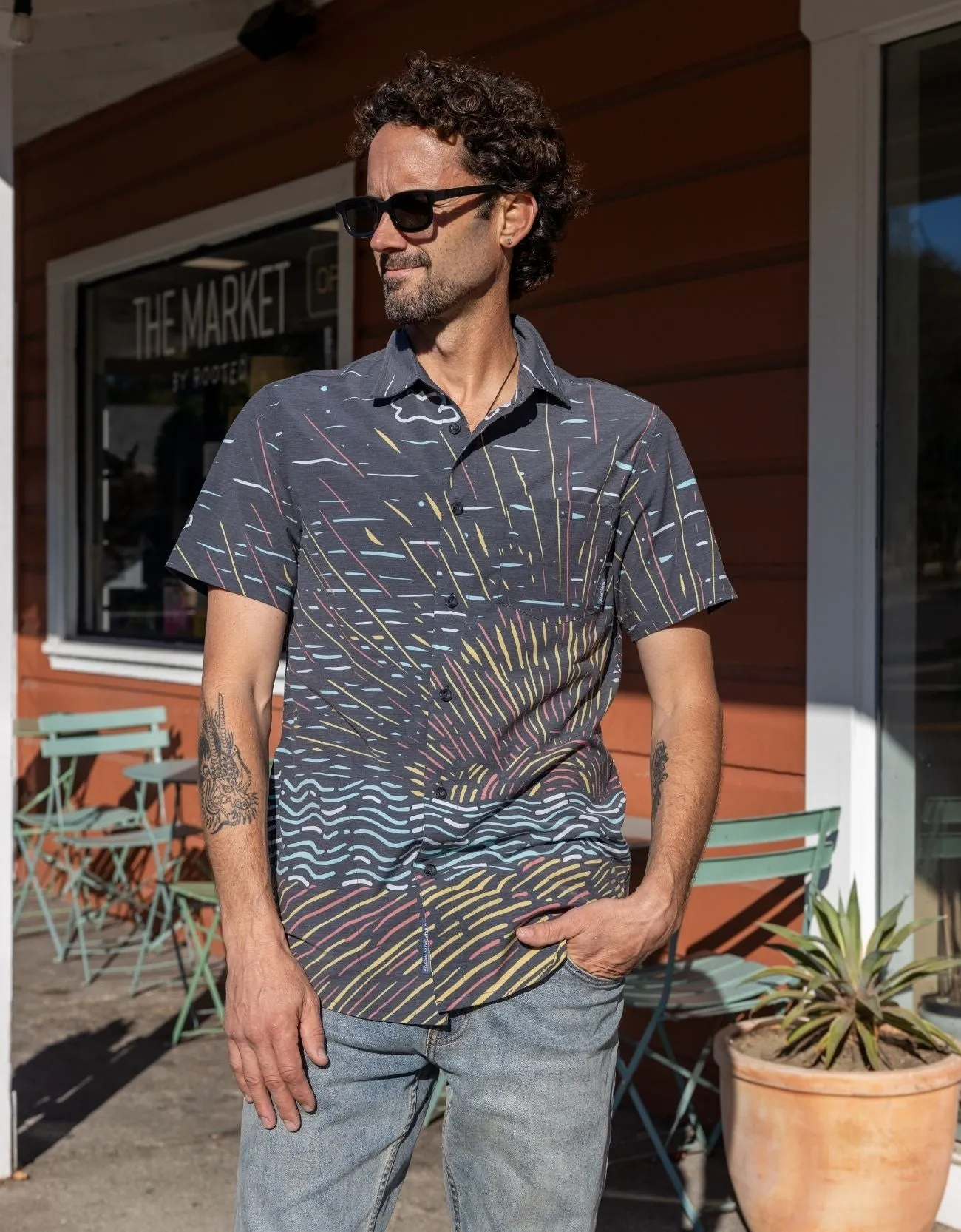 SUNBURST BLACK - VAGABOND™ FINAL SALE BUTTON UP sold by Baja Llama product image thumbnail 2