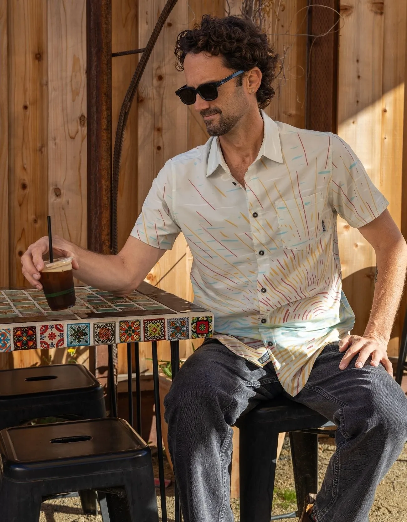 SUNBURST CREAM - VAGABOND™ FINAL SALE BUTTON UP sold by Baja Llama product image thumbnail 5